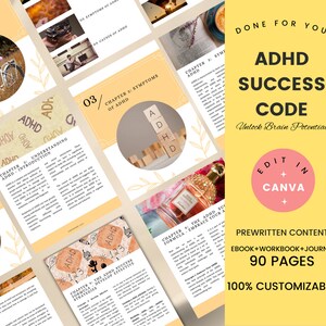ADHD Done For You E-book & Guide | PLR Journal | for ADHD Coach, Life Coach, Wellness Coach, Meditation Coach