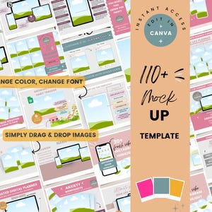 110+ Canva Mockup Bundle: Digital Product & Planner Mockups (Digital Download)