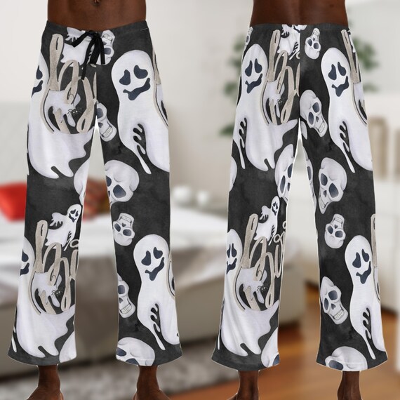 Men's Halloween Pajama Pants Ghost Skeleton Boo Etsy