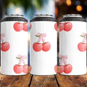 Cherries Multi-Use 4-in-1 Can Cooler | Fits Slim Cans, Regular Cans, Bottles & Works as a Tumbler