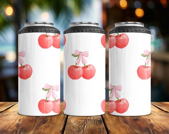 Cherries Multi-Use 4-in-1 Can Cooler | Fits Slim Cans, Regular Cans, Bottles & Works as a Tumbler