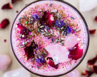 Love Charm Crystal Candle: Ignite Romance & Set the Mood! Perfect Gift for Valentines - Spell Candle
