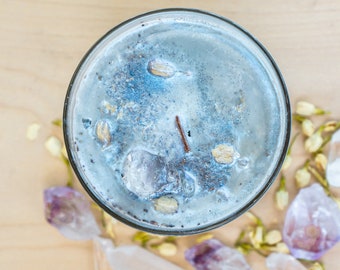 Moonlit Magic: Full Moon Intention Crystal Candle for Powerful Manifestation