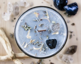 Uplift Your Space: Protection Intention Candle for Positive Vibes! - Crystal Candle