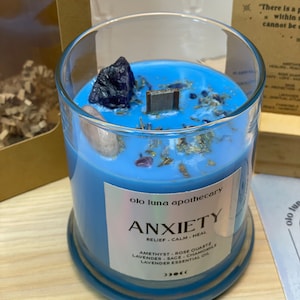 Calm Your Mind: Handcrafted Anxiety Intention Crystal Candle