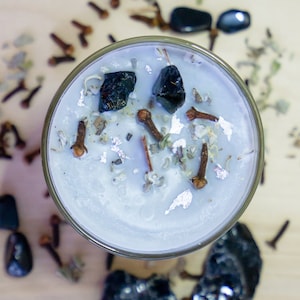 Cosmic Calm: Hand-Poured Mercury Retrograde Intention Crystal Candle