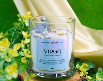 Aprovecha tu energía Virgo con una vela de cristal de aromaterapia inspirada en el zodíaco