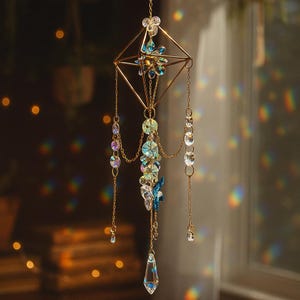 Suncatcher, Rainbow Prism Suncatcher, Crystal Sun Catcher, Boho Home Decor, Colorful Hippie Window Hanging, Mystical Decor, Unique Gift
