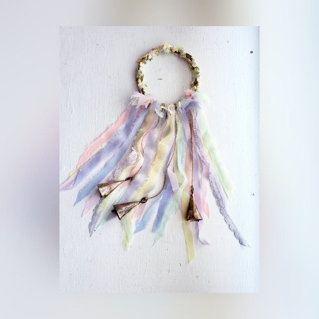 Fairy Door Bell Hanger Fae Door Hanger Flowy and Floral Etsy