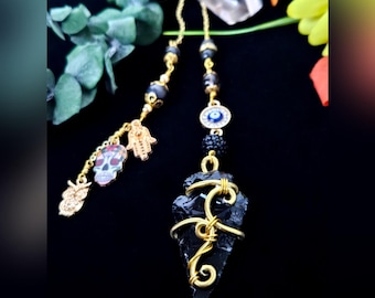 Witch's Pendulum for Dowsing, Metaphysical Gift, Altar Decor, One of a Kind, Wiccan Protection Spell, Wire Wrap, Divination Tool, Pagan Gift