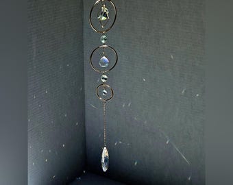 Acchiappasole, acchiappasole a prisma arcobaleno, acchiappasole in cristallo, arredamento boho per la casa, colorato arazzo hippie per finestre, arredamento mistico, regalo unico
