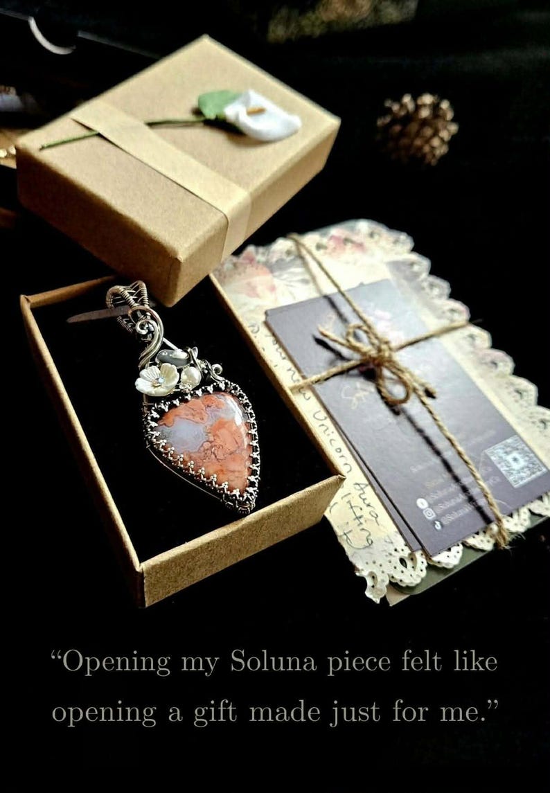 Ethiopian Fire Opal Necklace, Argentium Silver Wire Wrap Pendant, Handmade Jewelry, One of a Kind Gift image 5