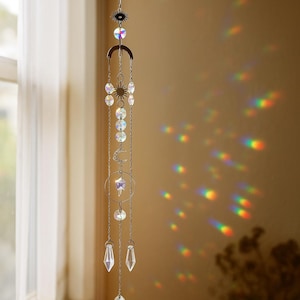 Suncatcher, Rainbow Prism Suncatcher, Crystal Sun Catcher, Boho Home Decor, Colorful Hippie Window Hanging, Mystical Decor, Unique Gift