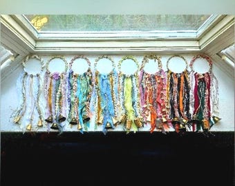 8 Sabbats Altar Deco, Handmade Wreath, Pagan Wheel of the Year, Witches Bells, Rustic Door Hanger, Wiccan Boho Home Decor, Cottagecore Decor
