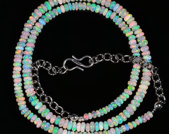 AAA Ethiopian Opal Beaded Necklace For Women Natural Opal Jewelry