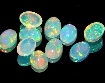 5x7 mm Natural Ethiopian Opal Cabochon Welo Fire Opal Gemstone AAA Grade Quality Opal Oval Shape Making For Ring Loose Gemstone