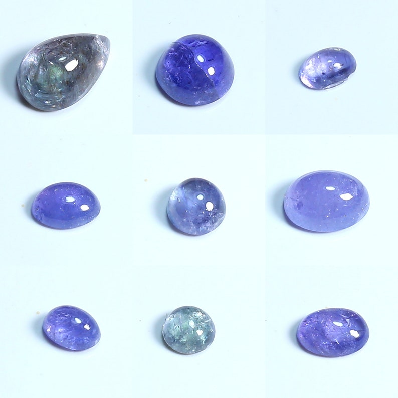 100% Natural Tanzanite Cabochon AAA Quality Making For Jewelry Wholesale Price Tanzanite Gemstone Cabochon image 1