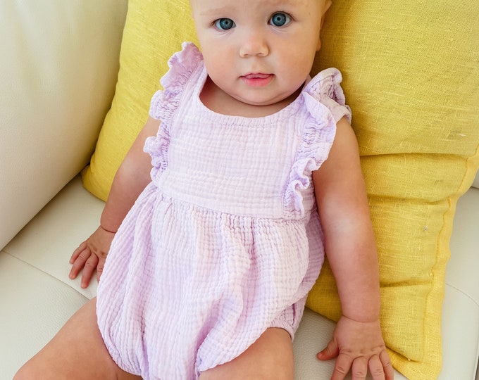 Cotton Baby Romper, Muslin bodysuit, Baby Girl Clothes, Baby Onesies, Cute Baby Clothes, Summer Kids Clothes