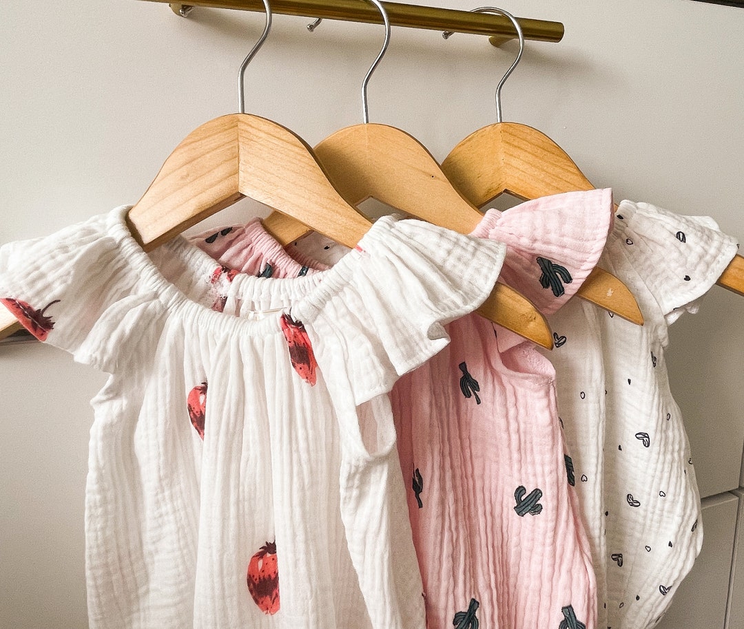Organic Cotton Gauze Baby Clothes, Baby Clothes, Muslin Romper, Baby Girl Clothes, Summer Kids