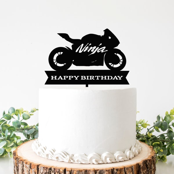 Motorbike Kawasaki Ninja Birthday - PNG SVG DXF