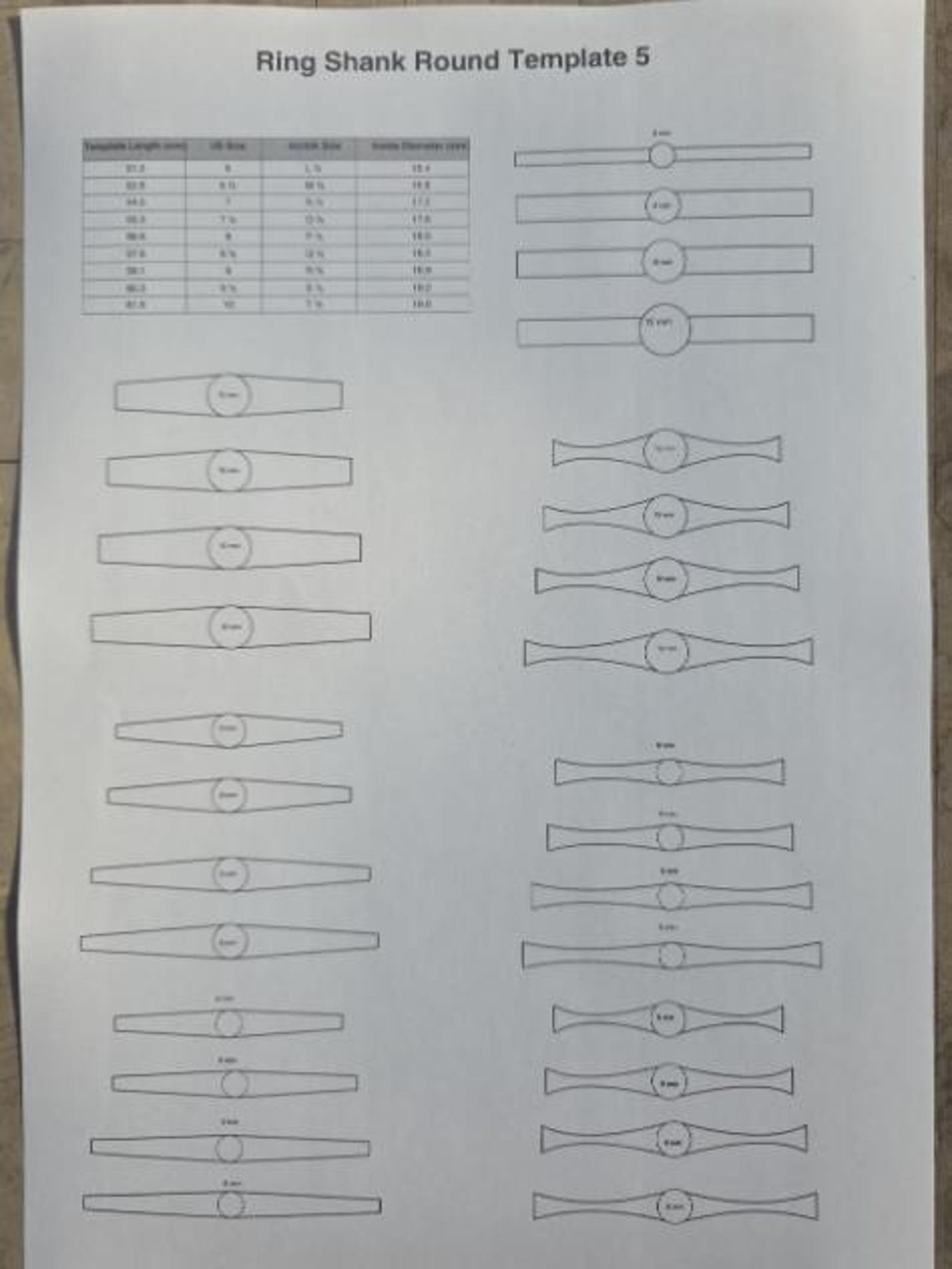 Ring Shank Template Bundle – Tapered, Round, Square, Oval & Rectangle ...