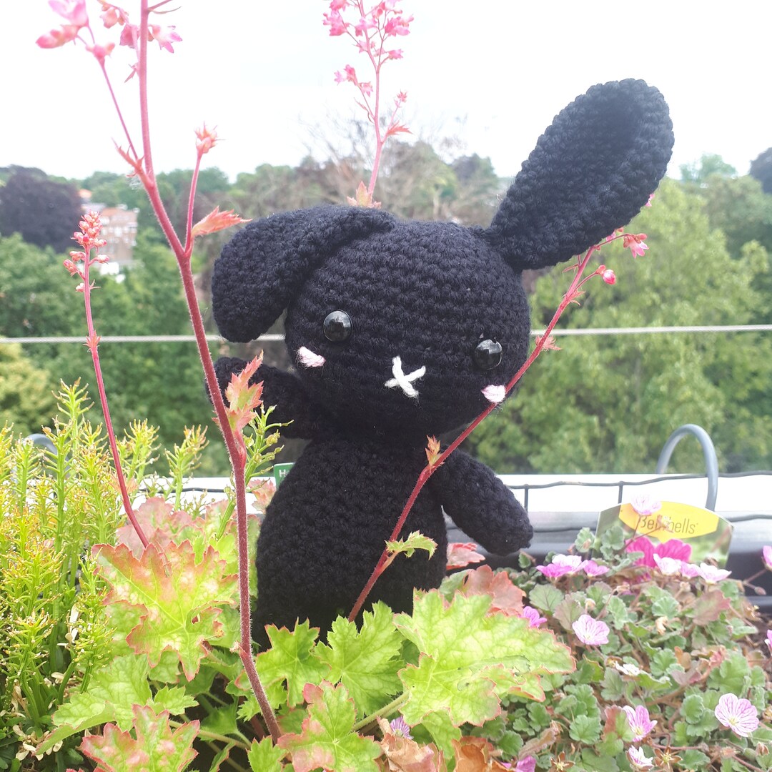 Stuffed Black Rabbit Rabbit Plush - Black - Etsy