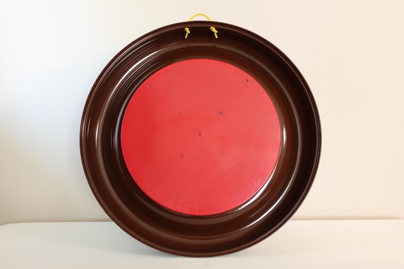 Vintage Round Wall Mirror Brown Frame Decorative Accent for Living Room
