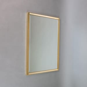 Vintage Brass-Plated Rectangular Wall Mirror, Mid-Century Modern, 1970s