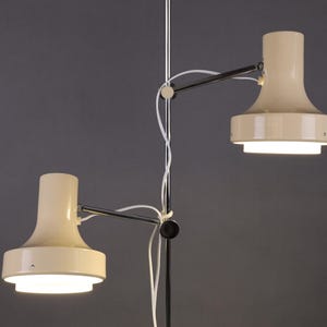 1970s Cream Floor Lamp | Vintage Adjustable Lamp | Mid-Century Modern Lighting