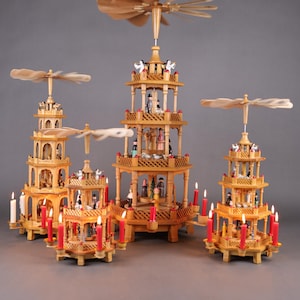 Vintage German Christmas Pyramid: Erzgebirge Wooden Candle Carousel - Etsy