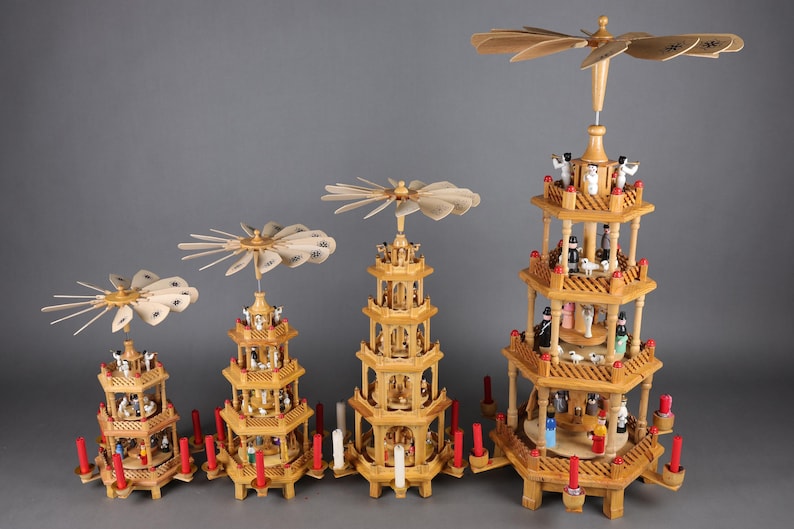 Vintage German Christmas Pyramid: Erzgebirge Wooden Candle Carousel - Etsy