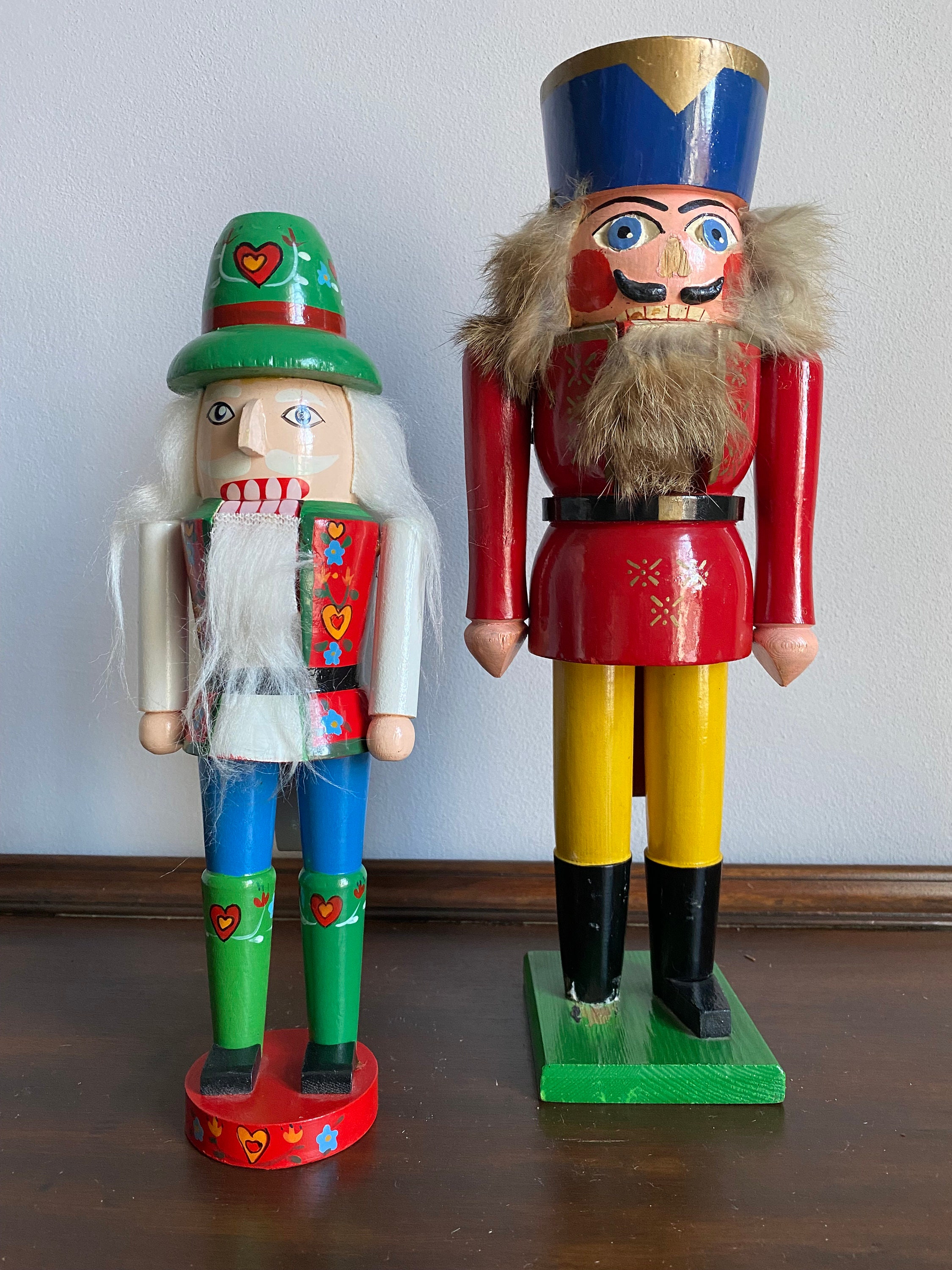 Vintage Hand Painted Wooden Nutcracker Figurine: Erzgebirge