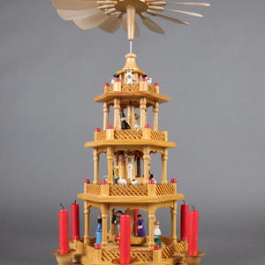 Vintage German Christmas Pyramid: Erzgebirge Wooden Candle Carousel - Etsy