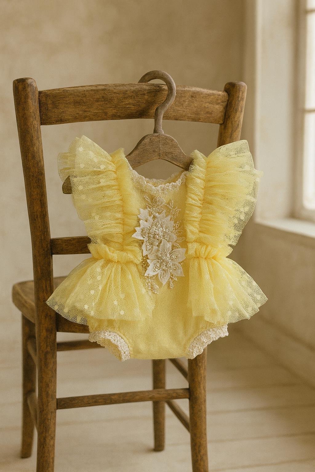 chinese dress ladies Mustard Lace Front Romper Large