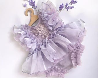 Lace Newborn Romper: Tulle Ruffles Outfit, Baby Photoshoot Prop