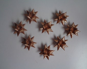 8 Fröbel stars decoration color brown 4.5 cm