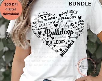 Bulldogs SVG PNG Bundle: School Spirit Cricut Image (Digital Download)