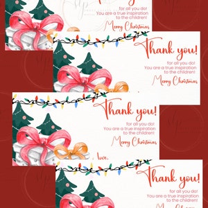 Printable Christmas Teacher Thank You, Thank You Teacher Gift Tags ...