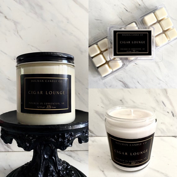 Cigar Lounge Candles Cigar Candle Masculine Candle Soy Etsy