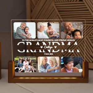 Grandma Christmas Gift - Personalized Photo Night Light for Grandma - Grandma Gift from Grandkid - Grandma Mothers Day Gift - Grammy Gifts