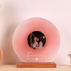 Personalized Vinyl Record with Photo - Acrylic Song Plaque - Anniversary Gift for Friends - Birthday Gift for Her Him - Christmas Gifts