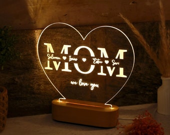Benutzerdefinierte Mama Geschenke - Mama Geschenke - Benutzerdefinierte Namen Lampe für Mama - Personalisierte Weihnachtsgeschenk für Mama von Kindern - Schwiegermutter Geschenk - Mama Geschenke