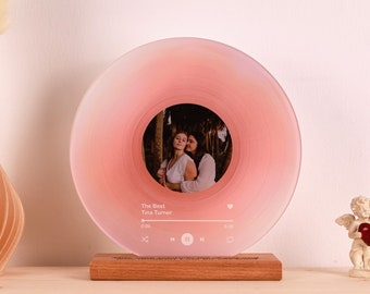 Disco in vinile personalizzato con foto - Targa per canzone in acrilico - Regalo di anniversario per gli amici - Regalo di compleanno per Lei Lui - Regali di Natale