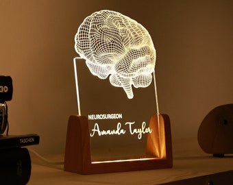 Personalisiertes Nachtlicht für Neurologe - Geschenk für Medizinstudierenden - Geschenk für Liebhaber der Wissenschaft & Geschenke - Abschlussgeschenk für Doktoranden