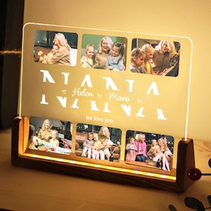 Personalized Photo Night Light: Custom Nana Gift with Names, Christmas Gift for Nan