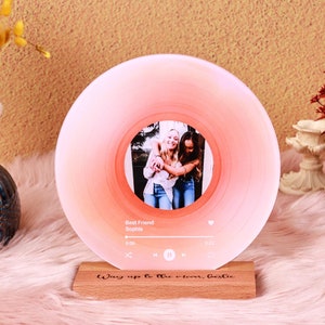 Personalized Vinyl Record with Photo - Acrylic Song Plaque - Anniversary Gift for Friends - Birthday Gift for Her Him - Valentines Day Gifts