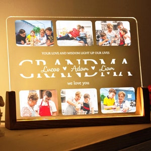 Personalized Photo Night Light for Grandma - Grandma Gift from Grandkid - Grandma Mothers Day Gift - Grammy Gifts - Grandma Christmas Gift