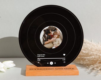 Personalized Record Display - Best Gift for Dad - Fathers Day Gift from Kids - Dad Photo Gifts - Daddy Daughter Gift - Personalized Dad Gift