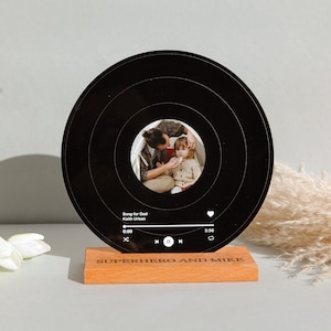 Personalized Record Display - Best Gift for Dad - Fathers Day Gift from Kids - Dad Photo Gifts - Daddy Daughter Gift - Personalized Dad Gift