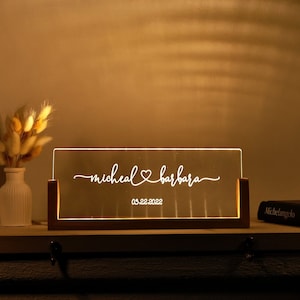Custom Night Light for Couples - Anniversary Gifts - Romantic Gift for Couple - Names and Date - Valentines Gift Her - Wedding Gift Ideas